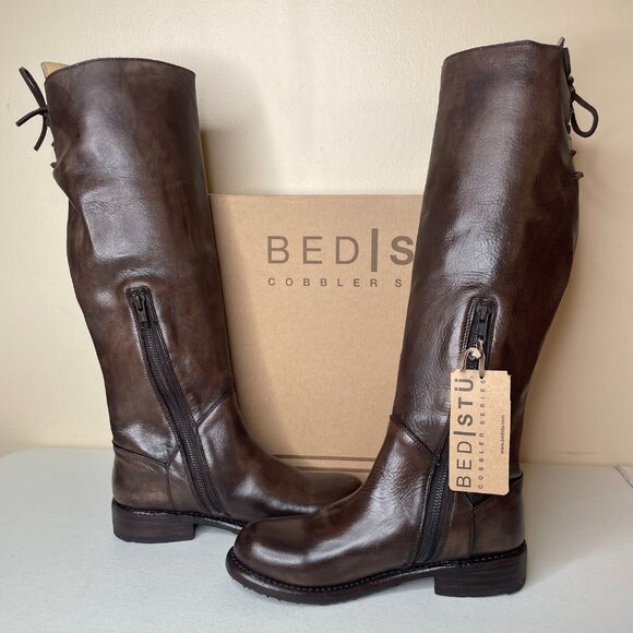 BED STU Manchester Distressed Brown Leather Tall Riding Boots BedStu Size 6.5 - Picture 16 of 16